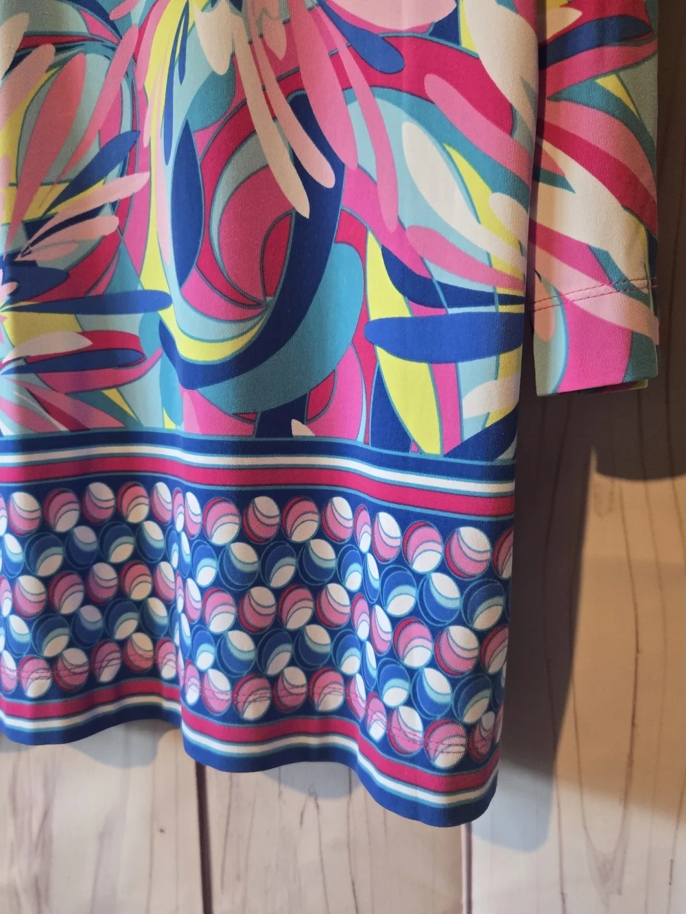 Pappagallo Colorful Abstract Resort Or Beach Tunic Blouse Petite XL